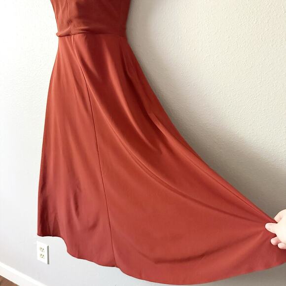 ATHLETA Winona Knit Midi Support Dress Sleeveless Russet Brown Women's Size XS - Picture 6 of 15
